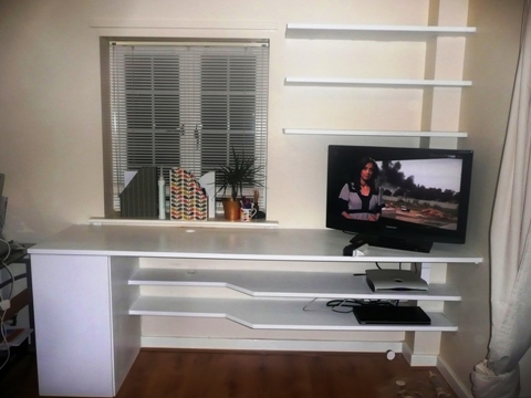 office desk and storage