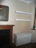 chunky shelves 

with cabinets