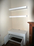 chunky shelves 

with cabinets