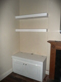 chunky shelves 

with cabinets