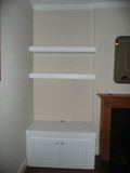 chunky shelves 

with cabinets