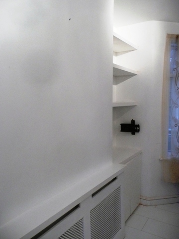home office radiator cabinets and shelving installations