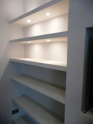 shelves and lights