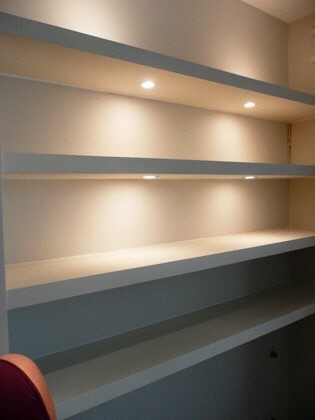 shelves and lights